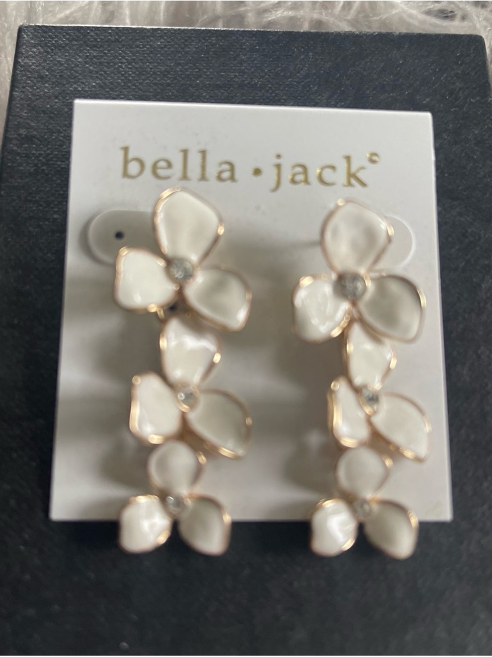 White Floral Drop Earrings